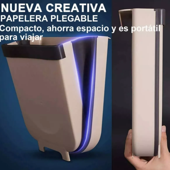 Basurero colgante plegable para puerta o cajón de cocina