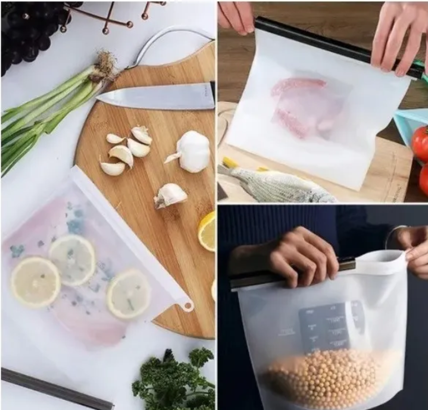 Bolsa resellable de silicón para conserva de alimentos