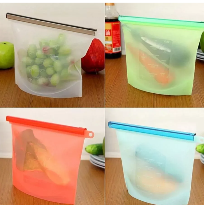 Bolsa resellable de silicón para conserva de alimentos