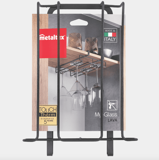 Soporte para copas my glass lava para debajo del estante