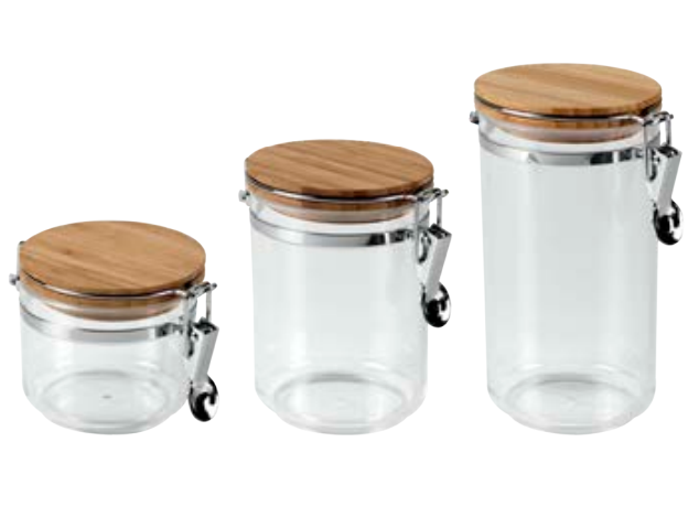 Cerealeros Redondos Con Tapa De Bambú