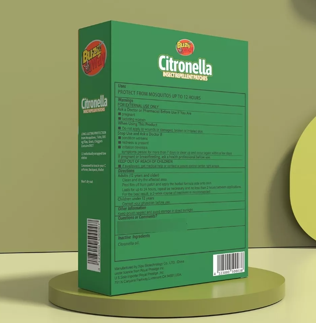 Parches de citronela para mantener a raya a los mosquitos