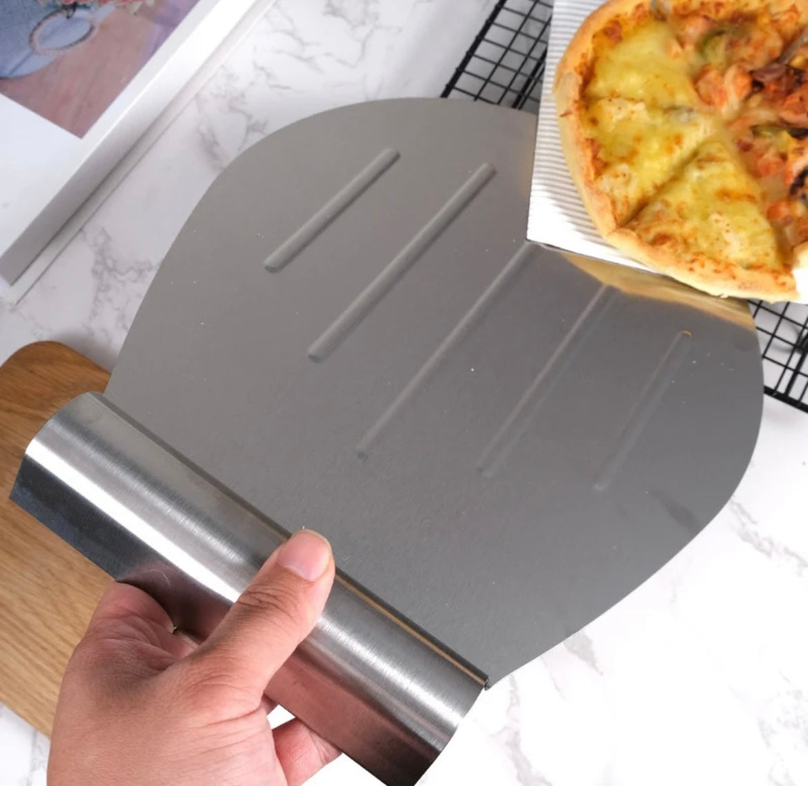 Espátula elevadora para repostería de acero inoxidable