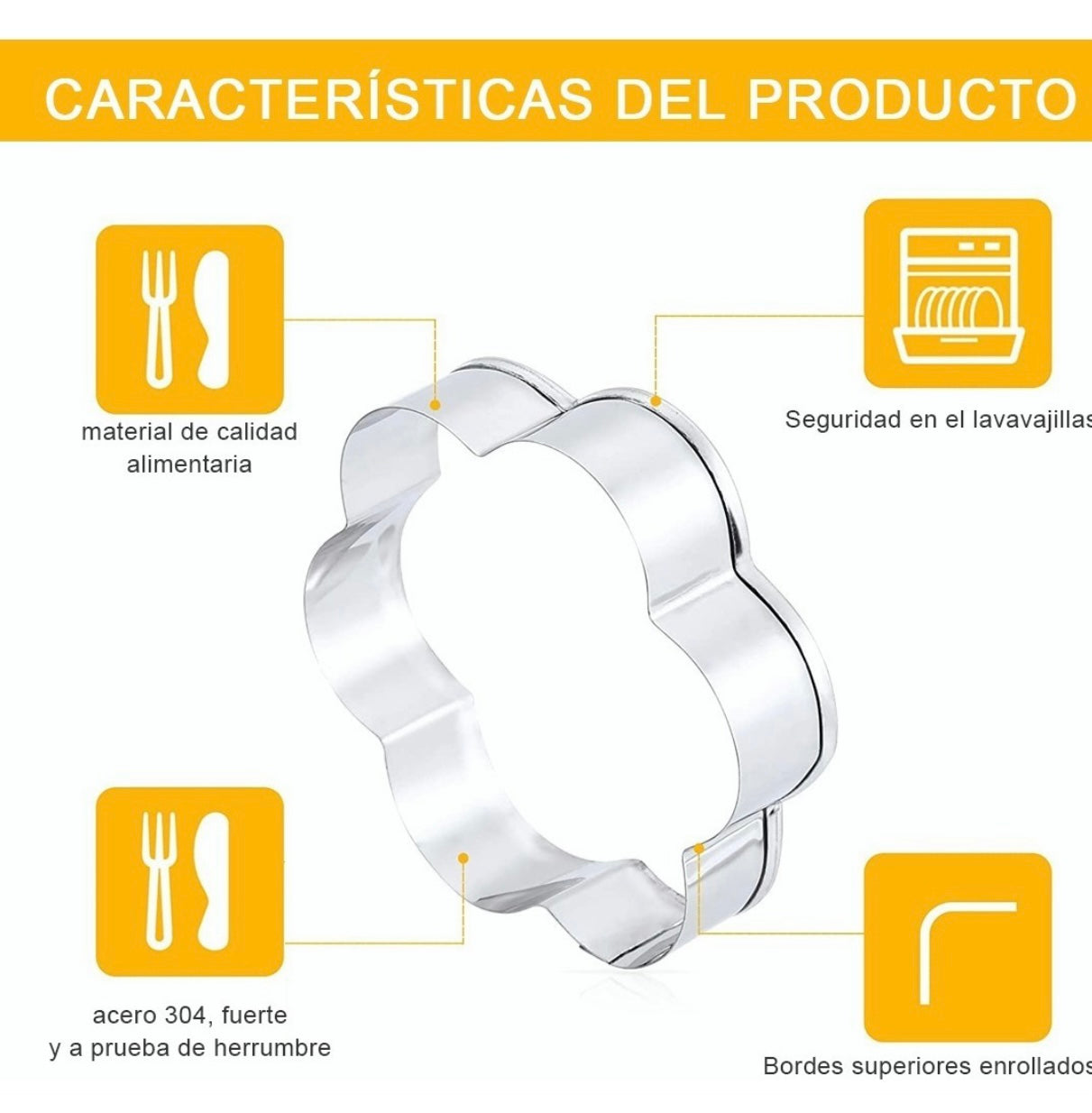 Cortadores de galletas de acero (6 figuras)