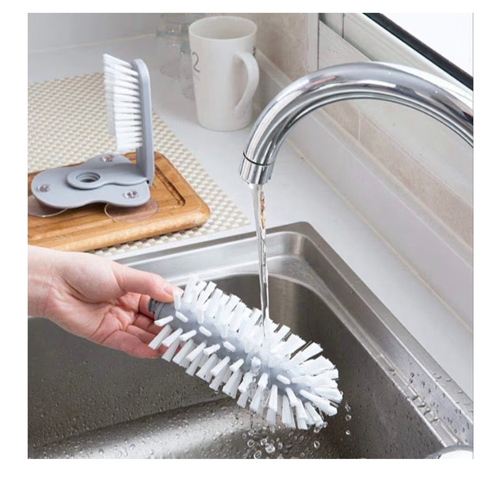 Cepillo doble con ventosas para vasos y copas