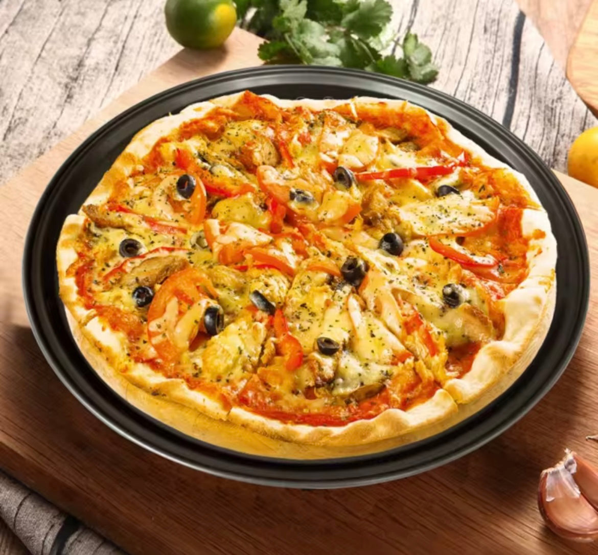 Molde Metálico anti adherente juego de 3 charolas para hornear pizzas, galletas, empanadas