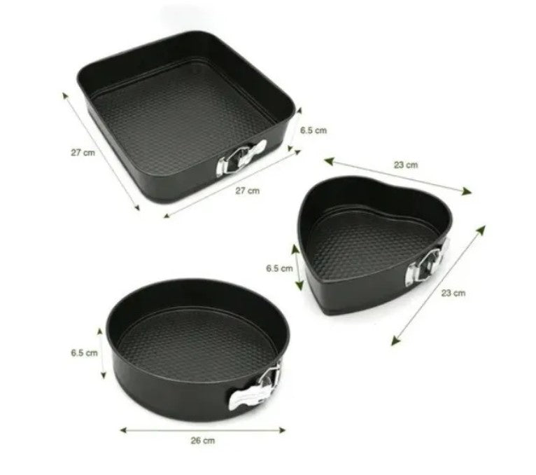 Moldes metálicos antia-adherente desmontables de 3 figuras para pasteles