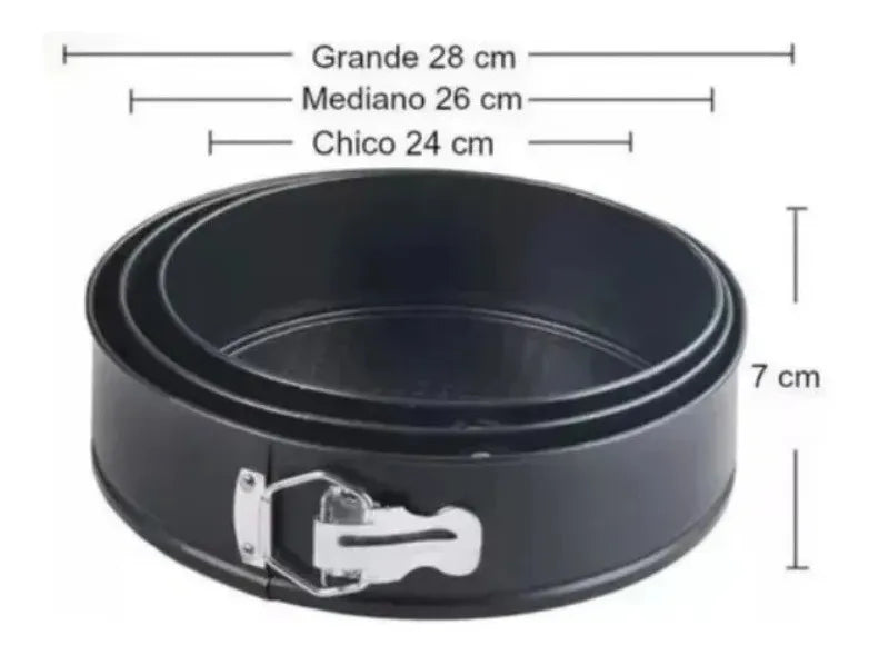 Moldes metálicos antia-adherente desmontables de 3 piezas para pasteles