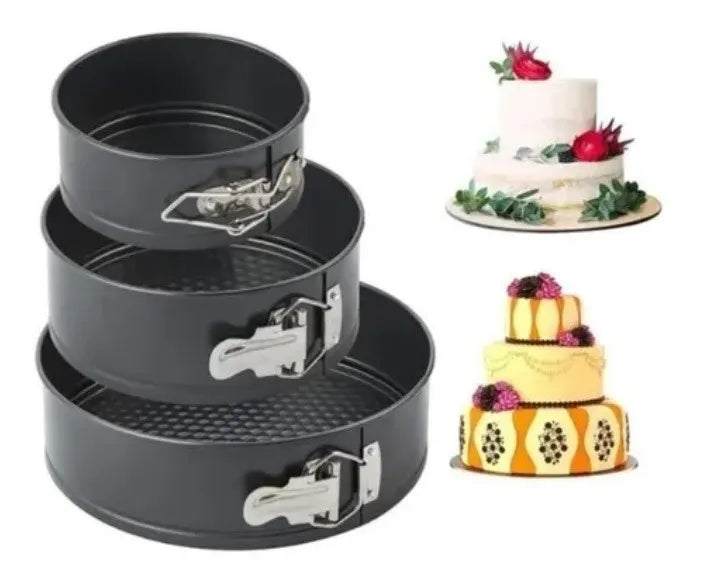 Moldes metálicos antia-adherente desmontables de 3 piezas para pasteles