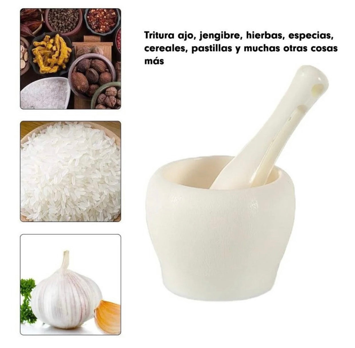 Mortero, Triturador, Molcajete de plástico para salsas y alimentos