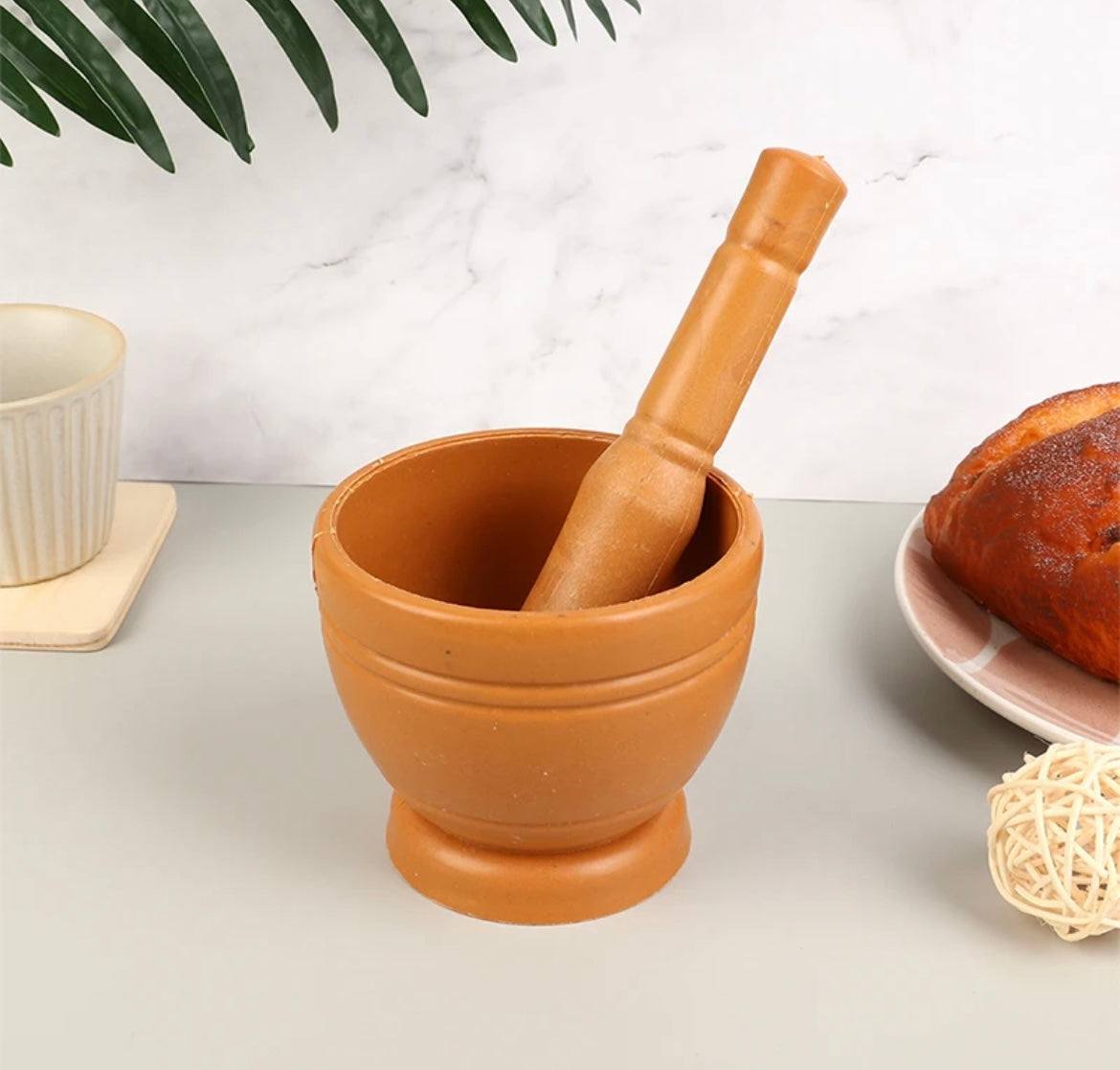 Mortero, Triturador, Molcajete de plástico para salsas y alimentos