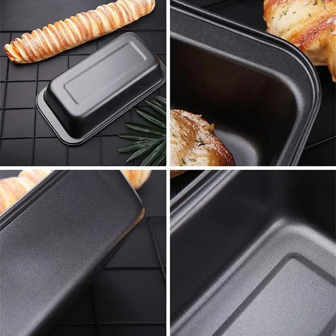 Molde Metálico anti adherente rectangular para panqué 26 cm