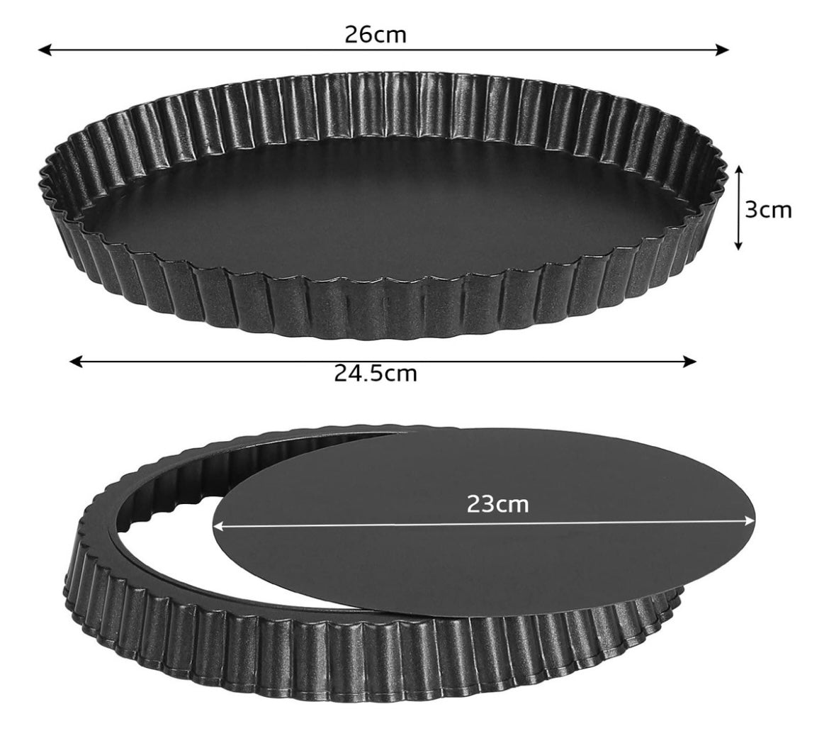 Molde metálico anti-adherente para tartas quiches pies 26 cm