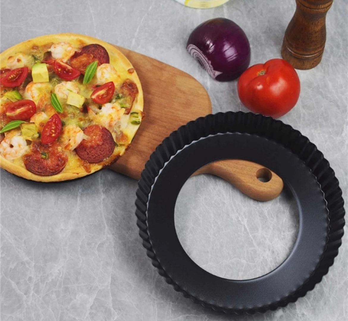 Molde metálico anti-adherente para tartas quiches pies 26 cm