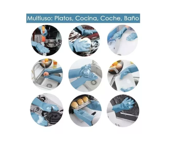 Guantes Lava Trastes De Silicón Unitalla Protege Tus Manos Y Limpia