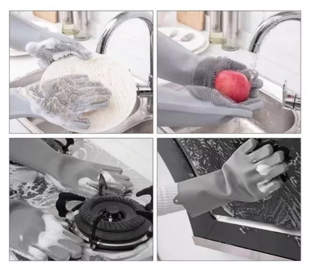 Guantes Lava Trastes De Silicón Unitalla Protege Tus Manos Y Limpia