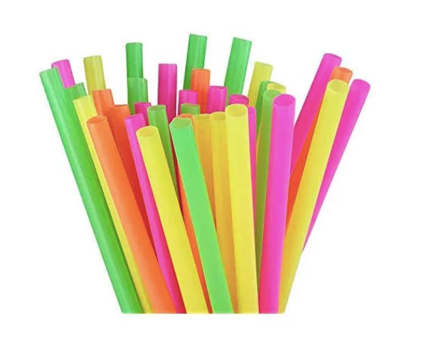 Popotes Flexibles Largos Colores Neón Pack de 100