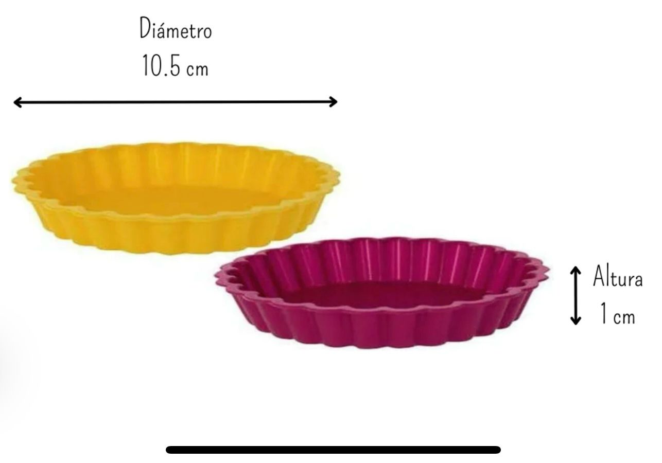 Moldes de silicón mini para pay, quiche o tartaleta de 10 cm., set de 2
