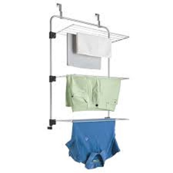 Tendedero para ropa plegable para colocar en puerta, cancel, barandal o ventana