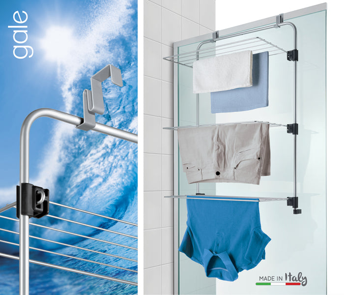 Tendedero para ropa plegable para colocar en puerta, cancel, barandal o ventana
