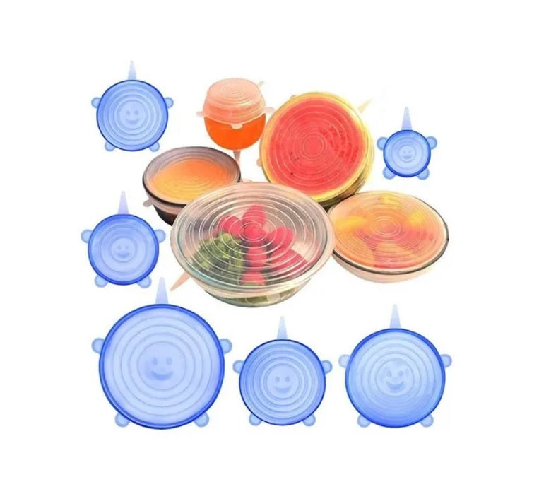 Tapa flexible re-utilizable de silicón para almacenar alimentos