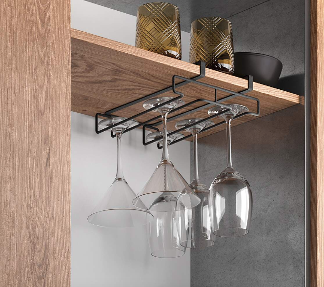 Soporte para copas my glass lava para debajo del estante