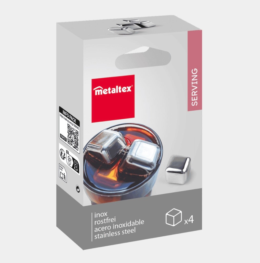 Juego de 4 enfríadores de bebidas de acero inox 2.5X 2.5  (Hielos eternos)