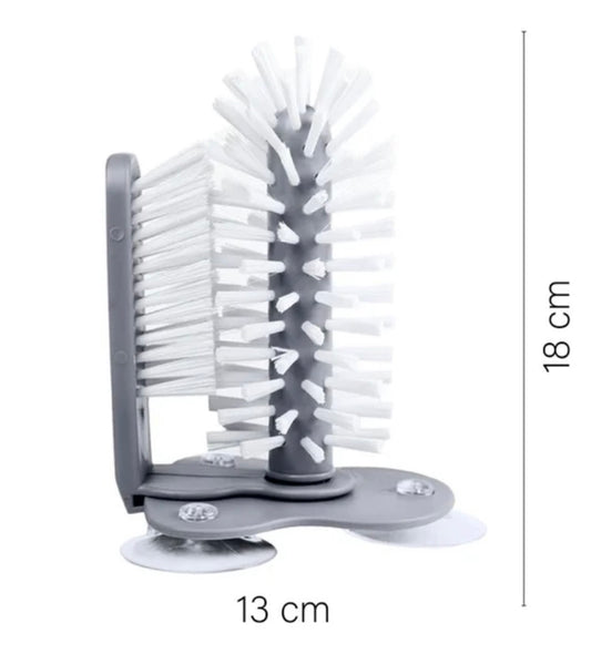 Cepillo doble con ventosas para vasos y copas