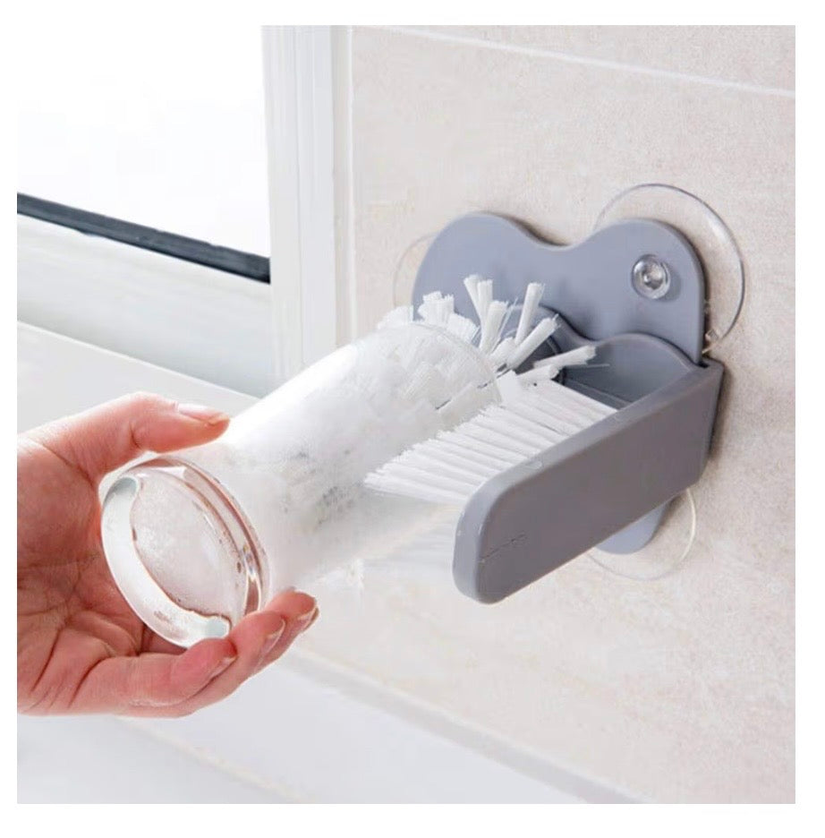 Cepillo doble con ventosas para vasos y copas