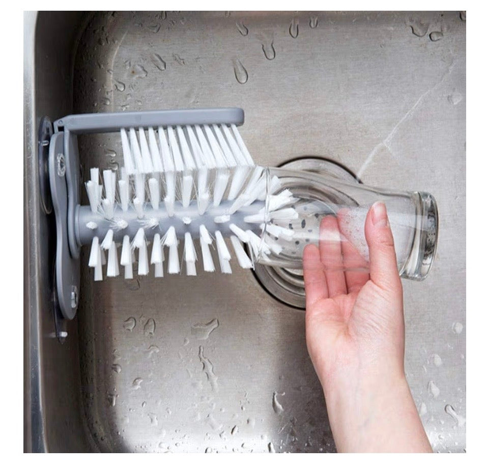 Cepillo doble con ventosas para vasos y copas