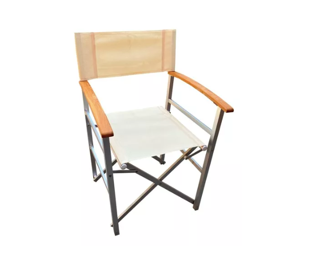 Silla Plegable De Director De Aluminio Con Brazos Madera