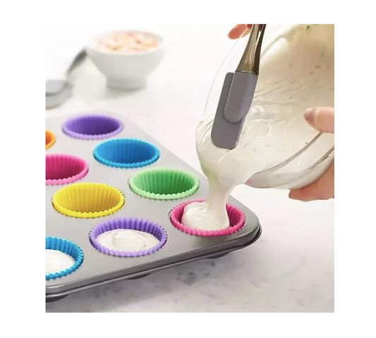 Molde metálico anti-adherente para 12 cupcakes repostería con capacillo