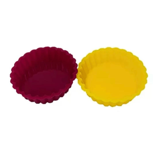 Moldes de silicón mini para pay, quiche o tartaleta de 10 cm., set de 2