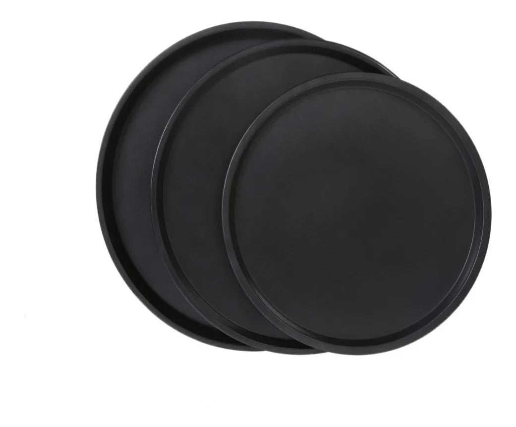 Molde Metálico anti adherente juego de 3 charolas para hornear pizzas, galletas, empanadas
